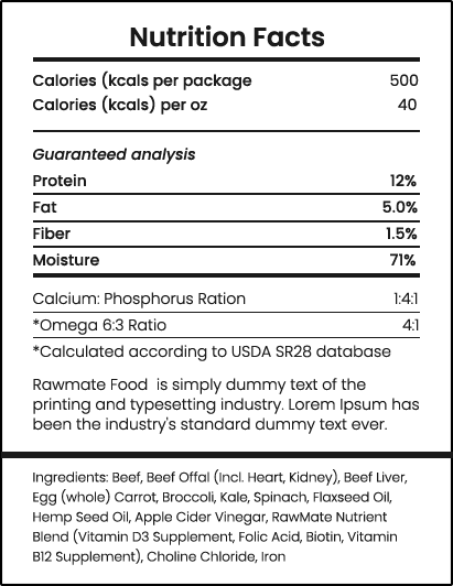 Nutrional Facts - Beef